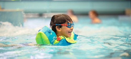 Splashing in the pool at Caister-on-Sea