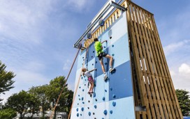 Climbing wall at Weymouth Bay