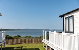View over the sea from beside a holiday home