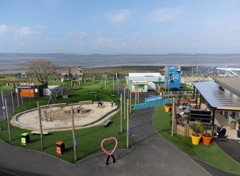 The view over the waterside Adventure Village at Kent Coast