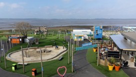 The view over the waterside Adventure Village at Kent Coast