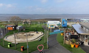 The view over the waterside Adventure Village at Kent Coast