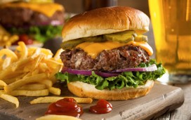 A juicy beef burger
