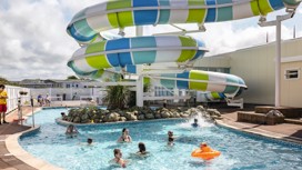 The outdoor pool at Perran Sands