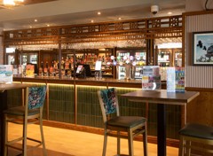 A shot of the interior of the J D Wetherspoon pub at Riviere Sands