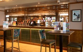 A shot of the interior of the J D Wetherspoon pub at Riviere Sands