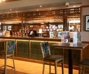 A shot of the interior of the J D Wetherspoon pub at Riviere Sands