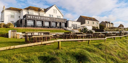 A view of the exterior of the J D Wetherspoon at Riviere Sands