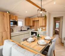 The kitchen and dining area
