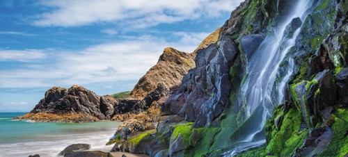 Tresaith Beach Waterfall 