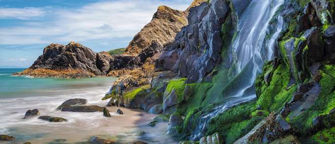 Tresaith Beach Waterfall 