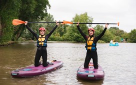Paddle boarding at Primrose Valley