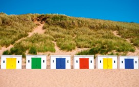 Devon beach huts, Cornwall