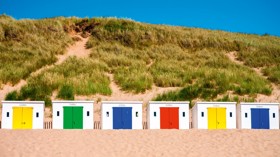 Devon beach huts, Cornwall