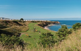 Sloping clifftop location at Berwick