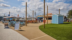 The new outdoor piazza area at Haven Skegness Holiday Park.