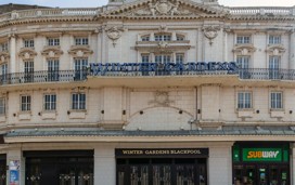 A view of the exterior of the Winter Gardens Theatre in Blackpool