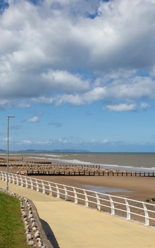 Rhyl beach and promenade, North Wales.