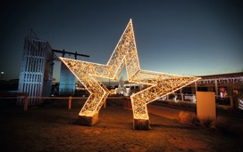 A festive star decoration at Seashore, Norfolk.