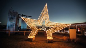 A festive star decoration at Seashore, Norfolk.