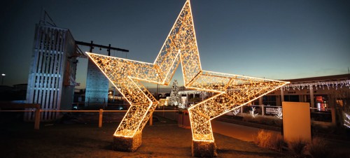 A festive star decoration at Seashore, Norfolk.