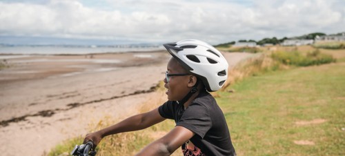Bike riding next to the beach