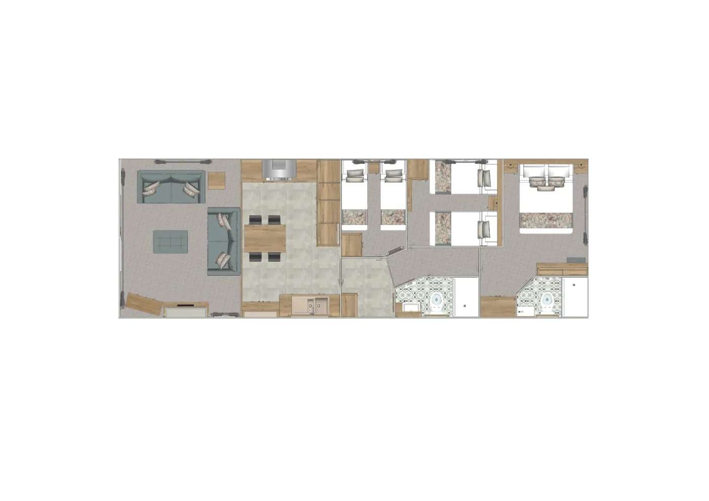 ABI Ambleside Premier 41x14 3 bedroom caravan layout