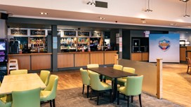 Eating at the Mash and Barrel restaurant