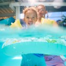 The bucket feature at the Adventure Pool at Primrose Valley