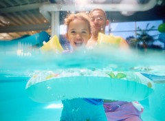 The bucket feature at the Adventure Pool at Primrose Valley