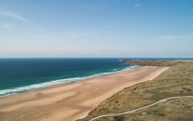 Beach view at Perran Sands