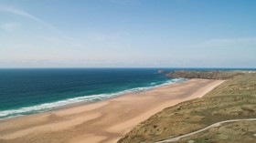 Beach view at Perran Sands