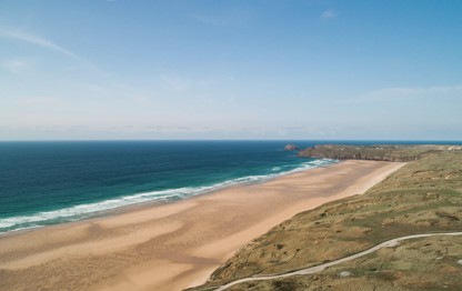 Beach view at Perran Sands