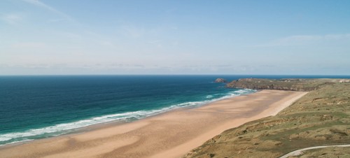 Beach view at Perran Sands