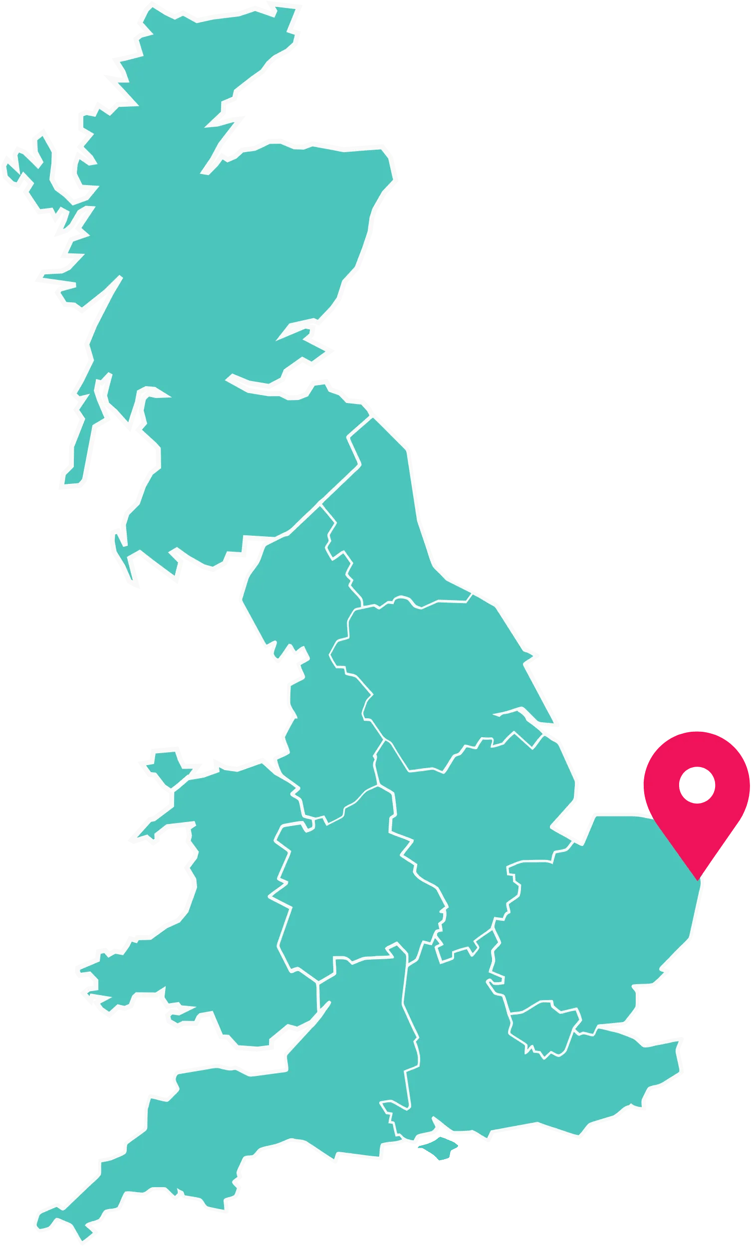 UK map highlighting Static Caravans for sale at Hopton Holiday Village