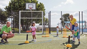 Children and their families enjoy the multi-sport Activitots sessions guided by Haven't activity leaders