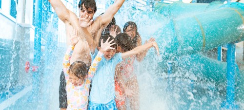 The new aqua play area inside Kent Coast holiday park's pool complex.