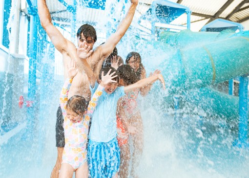 The new aqua play area inside Kent Coast holiday park's pool complex.