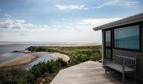 A Lodge overlooking a beautiful bay at Garreg Wen Holiday Park in North Wales.