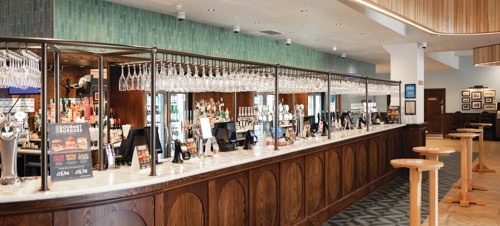 The new bar area in The Humber Stone J D Wetherspoon pub at Cleethorpes Beach.