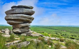 The Cheesewring, a granite tor on Bodmin Moor, near the village of Minions, Cornwall, UK