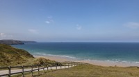 The path leading to the sandy beach at Perran Sands