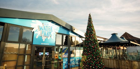 A Christmas tree outside Seashore's swimming pool complex.