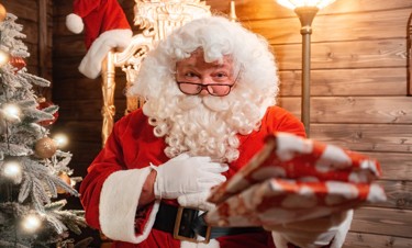 Santa giving gifts