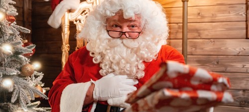 Children meet Santa inside his Grotto on one of Haven's parks.
