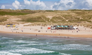 Family by the beach at Perran Sands