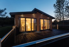 A row of lodges at Far Grange Holiday Park in Yorkshire.