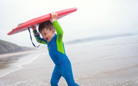 Bodyboarding at Perran Sands