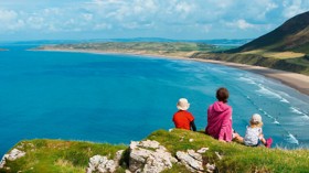 View over Rhossili Bay in Wales